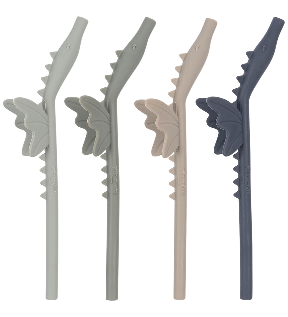 Konges Sløjd Strohhalme - 4er-Pack - Silikon - Drache - Forest M - Konges Sløjd - One Size - Strohhalme