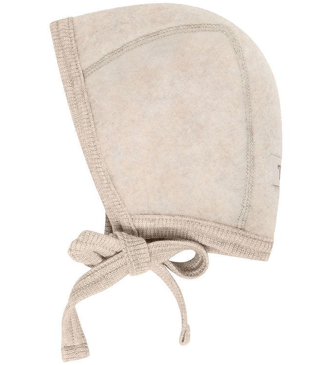 Huttelihut Babyhjelm - Uldfleece - Camel Melange