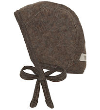 Huttelihut hjelm - Uldfleece - Noos - Brown Melange