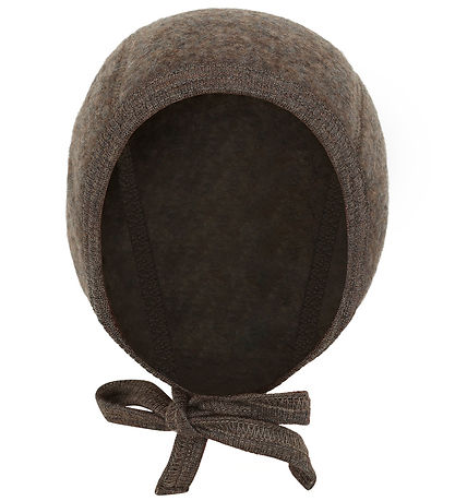 Huttelihut hjelm - Uldfleece - Noos - Brown Melange