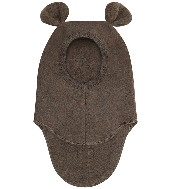 Huttelihut Elefanthue - 1-lags - Uldfleece - Brown Melange m. Ør