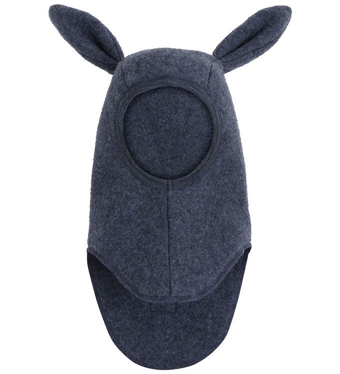 Huttelihut Elefanthue - Uldfleece - 1-lags - Ombre Blue m. Ører