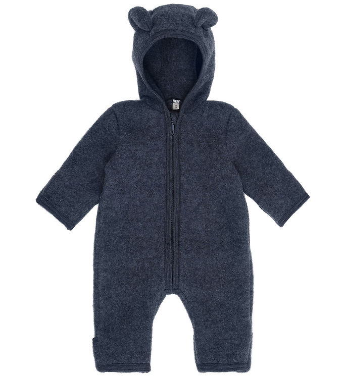 Huttelihut Køredragt - Uldfleece - Ombre Blue Melange m. Ører