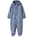 Name It Regndragt m. Fleece - PU - NmmDry10 - Country Blue m. Pi