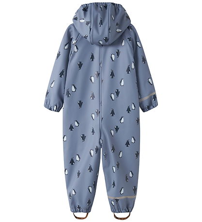 Name It Regndragt m. Fleece - PU - NmmDry10 - Country Blue m. Pi
