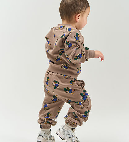 The New Siblings Sweatpants - TnstVhil - Taupe Gray m. Print