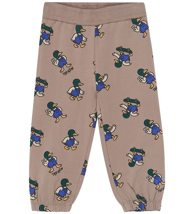 The New Siblings Sweatpants - TnstVhil - Taupe Gray m. Print