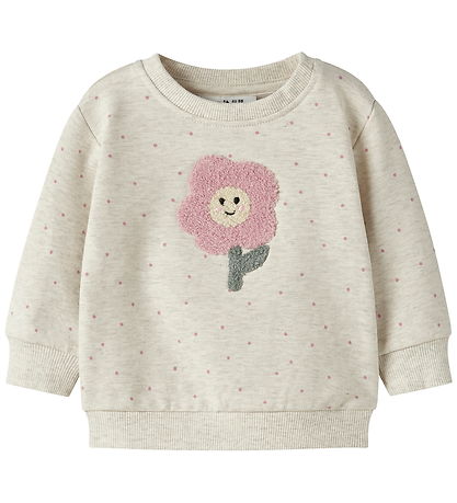Name It Sweatshirt - NbfLuelle - Peyote Melange m. Prikker/Bloms