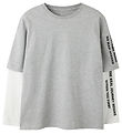 Name It Bluse - NkmLauge - Grey Melange