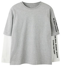 Name It Bluse - NkmLauge - Grey Melange