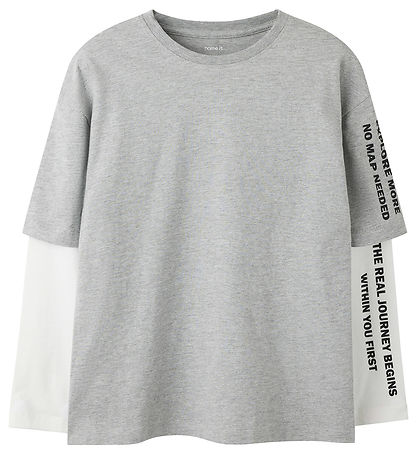 Name It Bluse - NkmLauge - Grey Melange