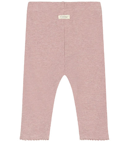 Fixoni Leggings - Rib - Pale Mauve Melange