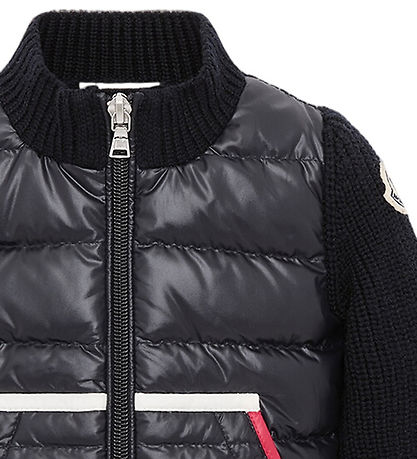 Moncler Cardigan - Uld/Dun - Navy
