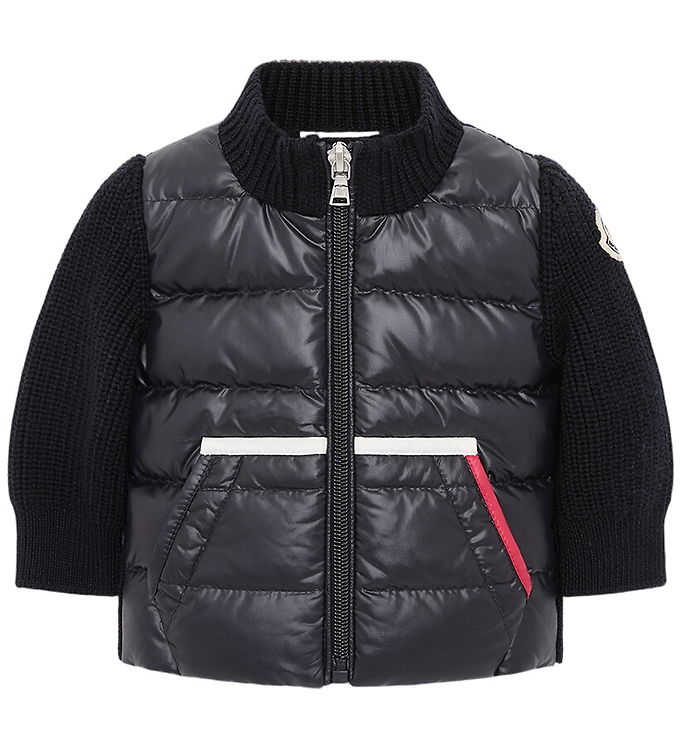Moncler Cardigan - Uld/Dun - Navy