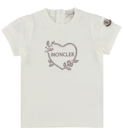 Moncler T-shirt - Natural m. Hjerte