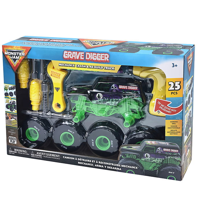 Monster Jam Truck - 1:18 - Mechanix Build N Rebuild - Grave Digg