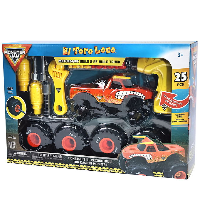 Monster Jam Truck - 1:18 - Mechanix Build N Rebuild - El Toro Lo