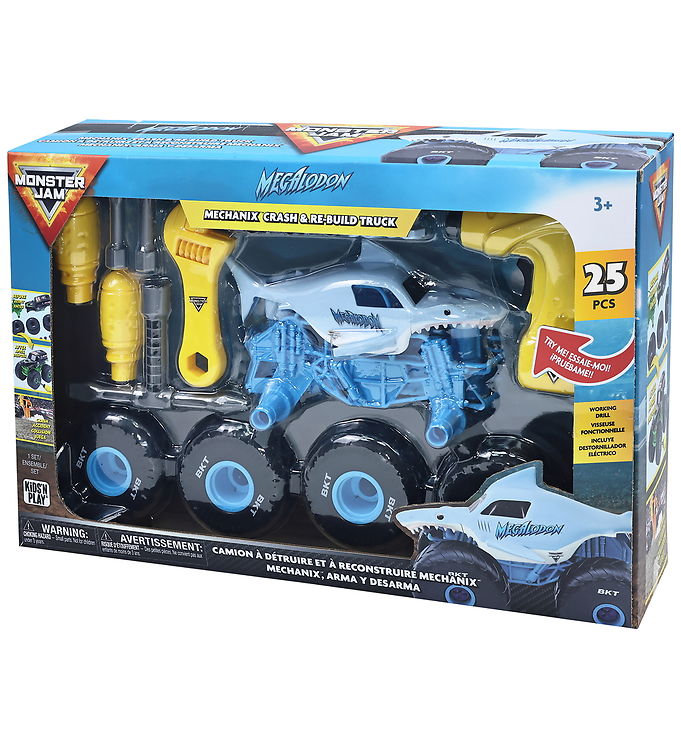Monster Jam Truck - 1:18 - Mechanix Build N Rebuild - Megalodon