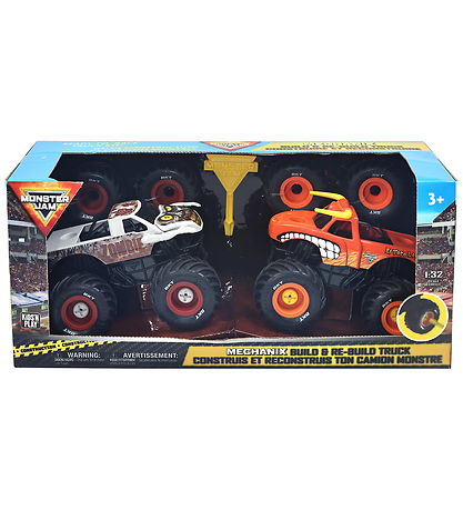 Monster Jam Trucks - 1:32 - 2-pak - Mechanix Build N Rebuild