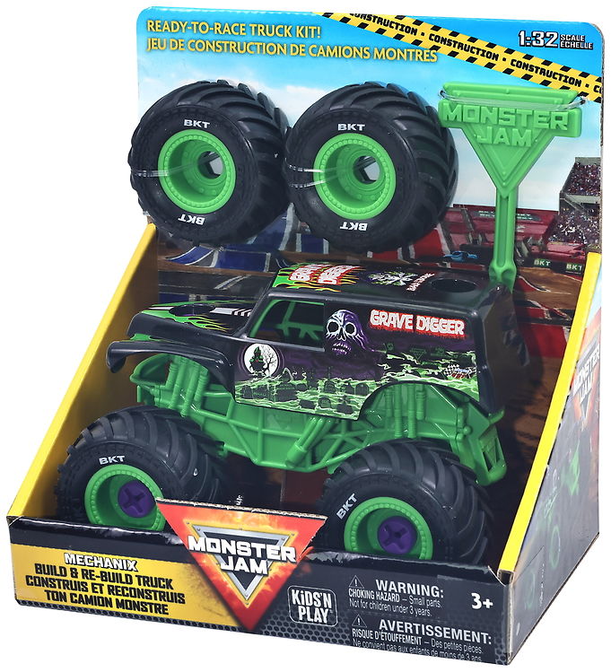 Monster Jam Truck - 1:32 - Mechanix Build N Rebuild - Grave Digg