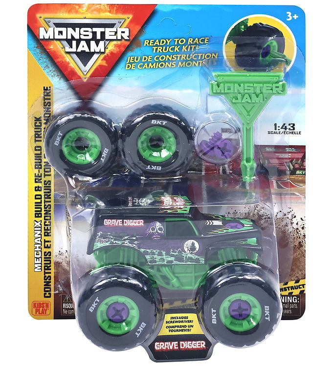 Monster Jam Truck - 1:43 - Mechanix Build N Rebuild - Grave Digg