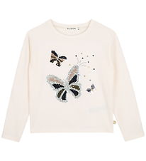 Billieblush T-Shirt - Ivory m. Schmetterlinge