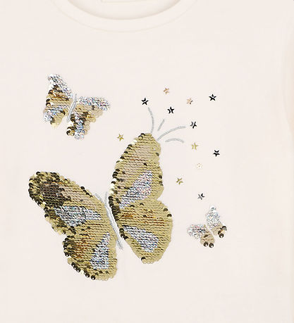 Billieblush T-shirt - Ivory m. Sommerfugle