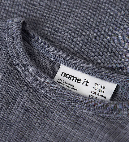 Name It Body l/æ - Uld - Rib - Noos - NbnWax - Folkstone Gray