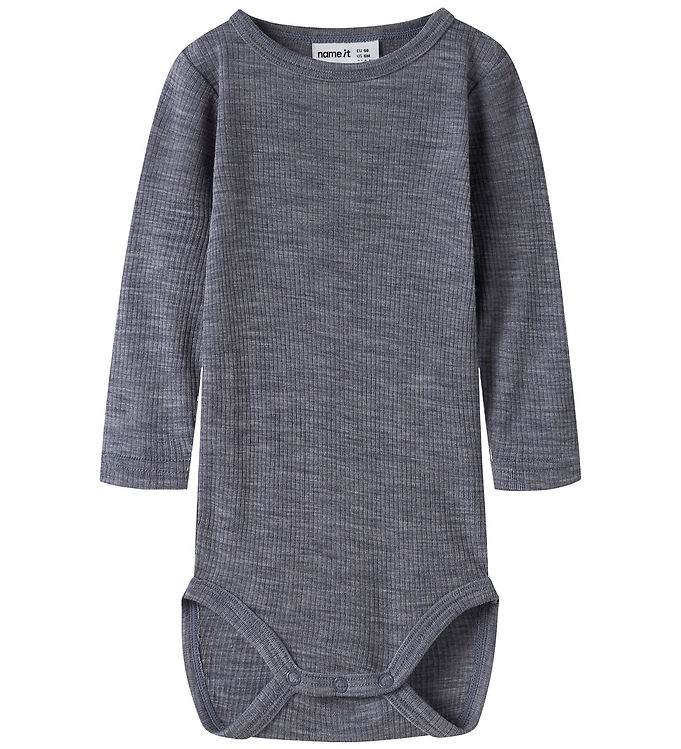 Name It Body l/æ - Uld - Rib - Noos - NbnWax - Folkstone Gray