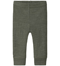 Name It Leggings - Uld - Rib - Noos - NbnWax - Mulled Basil