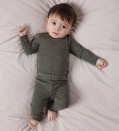 Name It Leggings - Uld - Rib - Noos - NbnWax - Mulled Basil