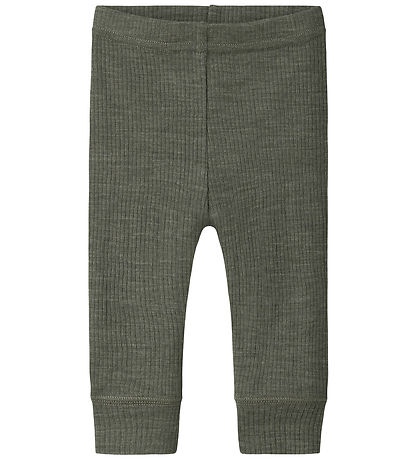 Name It Leggings - Uld - Rib - Noos - NbnWax - Mulled Basil