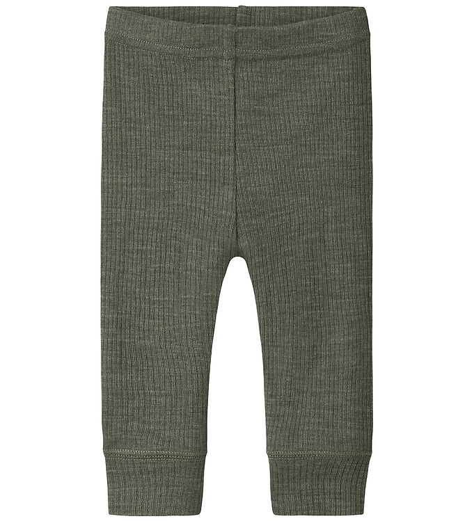 Name It Leggings - Uld - Rib - Noos - NbnWax - Mulled Basil