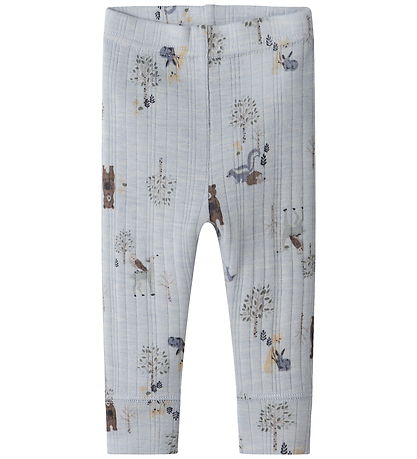 Name It Leggings - Uld - Noos - NbmWang - Arctic Ice/Forest Anim