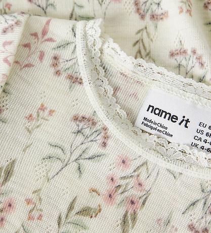 Name It Body l/æ - Uld - Noos - NbfWang - Snow White/Flowers + L