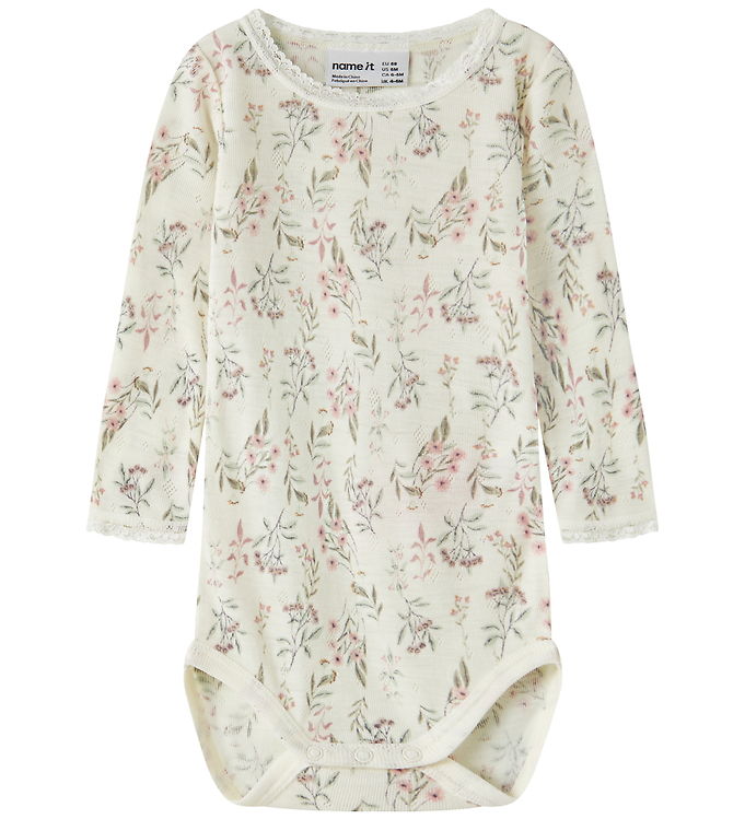 Name It Body l/æ - Uld - Noos - NbfWang - Snow White/Flowers + L
