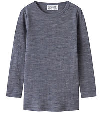 Name It Bluse - Uld - Rib - Noos - NmnWax - Folkstone Gray