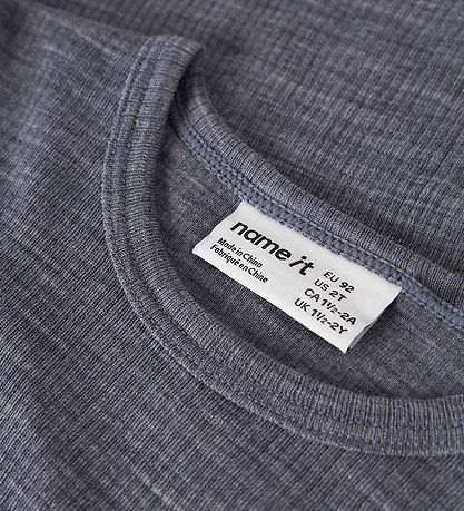 Name It Bluse - Uld - Rib - Noos - NmnWax - Folkstone Gray