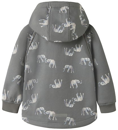 Name It Softshelljakke m. Fleece - NmmAlfa - Quiet Shade/Elephan