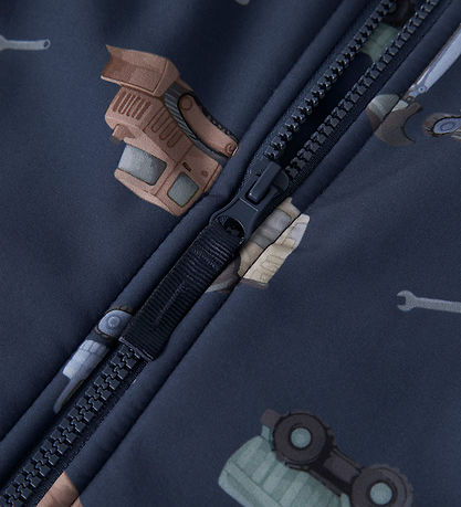 Name It Softshelljakke m. Fleece - NmmAlfa - Oceana/Construction
