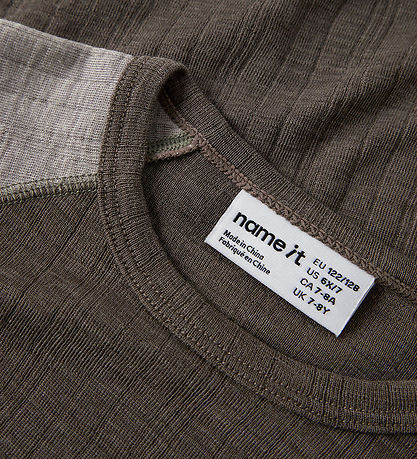 Name It Bluse - Uld - NkmWang - Morel/Satellites Sleeve