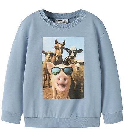 Name It Sweatshirt - NmmVoto - Ashley Blue/Farm Animals