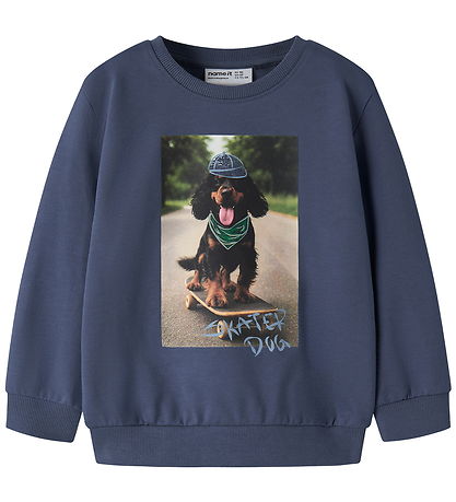 Name it Sweatshirt - NmmVoto - Vintage Indigo/Skater Dog