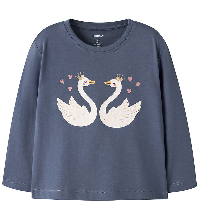 Name It Bluse - NmfVeen - Vintage Indigo/Swan Princess