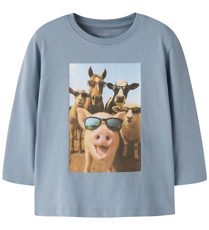 Name It Bluse - NmmVoto - Ashley Blue/Farm Animals