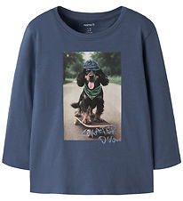Name It Blouse - NmmVoto - Vintage Indigo/Skater Dog