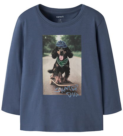 Name It Bluse - NmmVoto - Vintage Indigo/Skater Dog