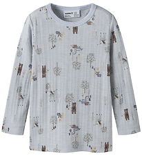 Name It Bluse - Uld - NmmWang - Arctic Ice/Forest Animal