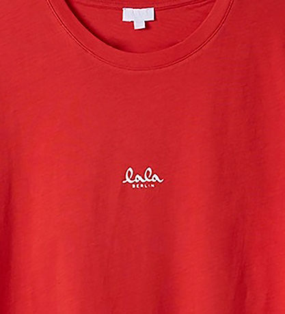 Lala Berlin T-shirt - Hot Orange/Hvid m. Logo
