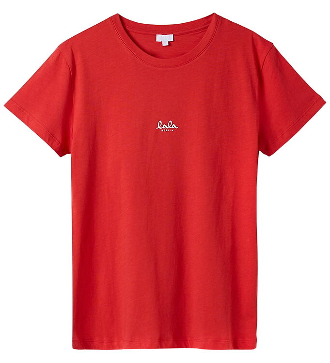 Lala Berlin T-shirt - Hot Orange/Hvid m. Logo